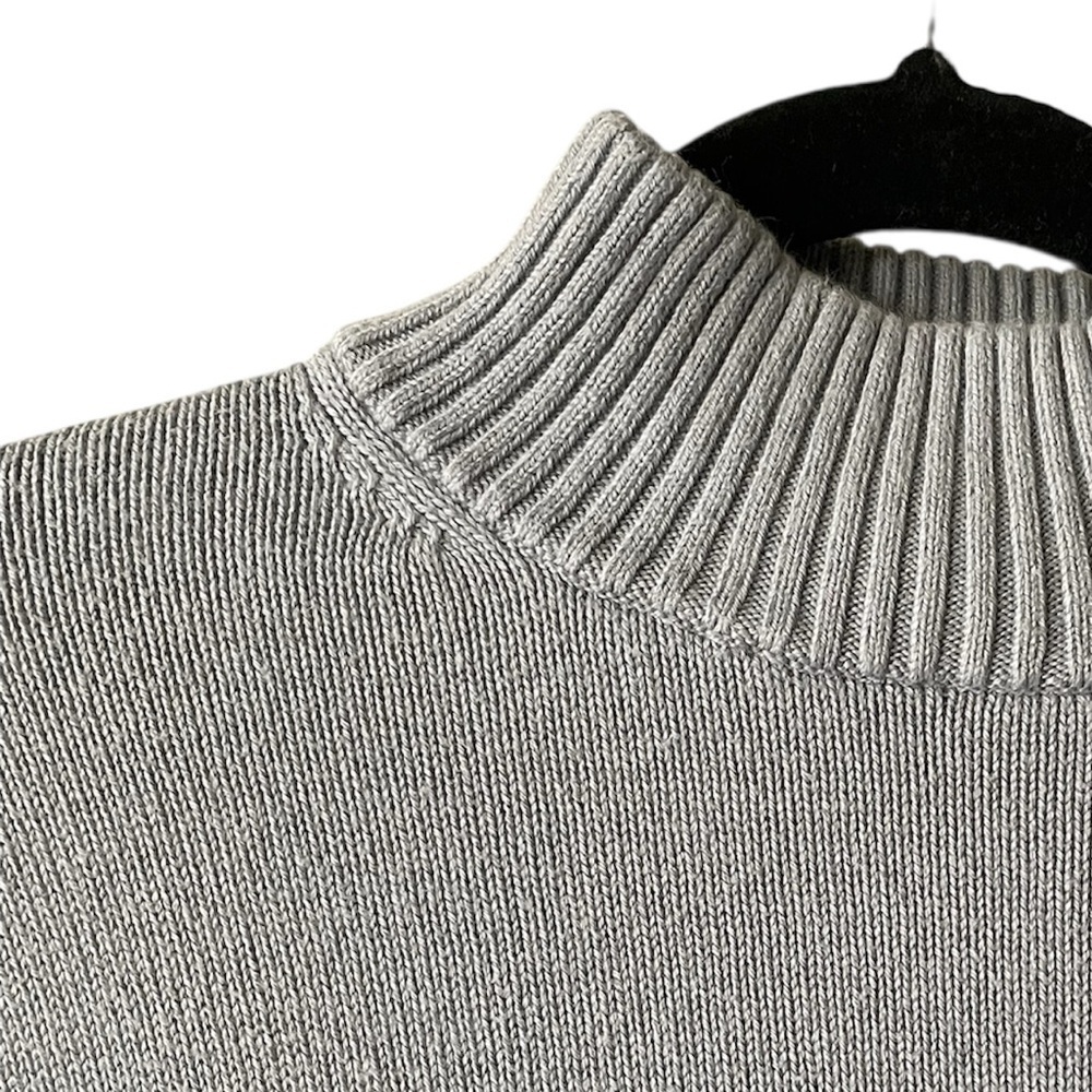Sunday Best Aritzia Gray Cropped Mock Neck Sweater Small Cotton Cashmere - Picture 3 of 6